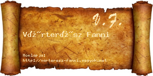 Várterész Fanni névjegykártya